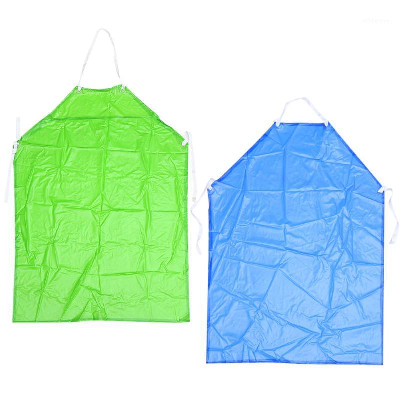 2PCS Waterproof Oilproof Apron Acid-resistant Alkali-resistant Apron Five Colours Oxford Heavy Duty PVC for Home Off1