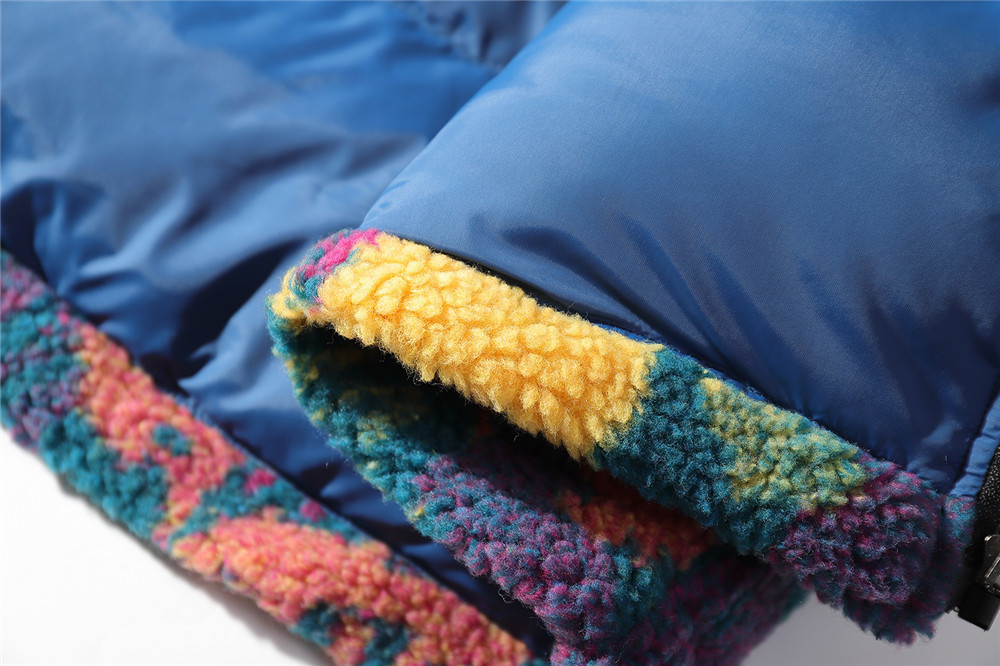 LINDSEY SEADER Hip Hop Reversible Jacket Parka Colorful Camouflage Streetwear Men Harajuku Lamb Wool Fleece Winter Coat Men 201127