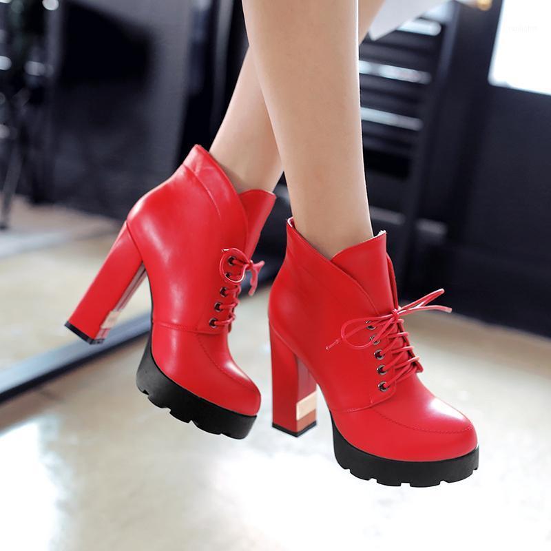 New Hot Platform Ankle Boots For Women Sweet Pink red White Women's Ankle Boots Punk High Heels Lace-up Party Wedding Short Shoe1, Black
New Hot Platform Ankle Boots For Women Sweet Pink red White Women's Ankle Boots Punk High Heels Lace-up Party Wedding Short Shoe1, Black