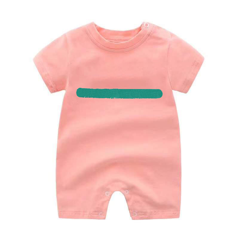 Baby Jumpers Fashion Letters Print Rompers Boys Girls Infant Unisex Short Sleeve Jumpsuits Kids Children Breathable Onesies
