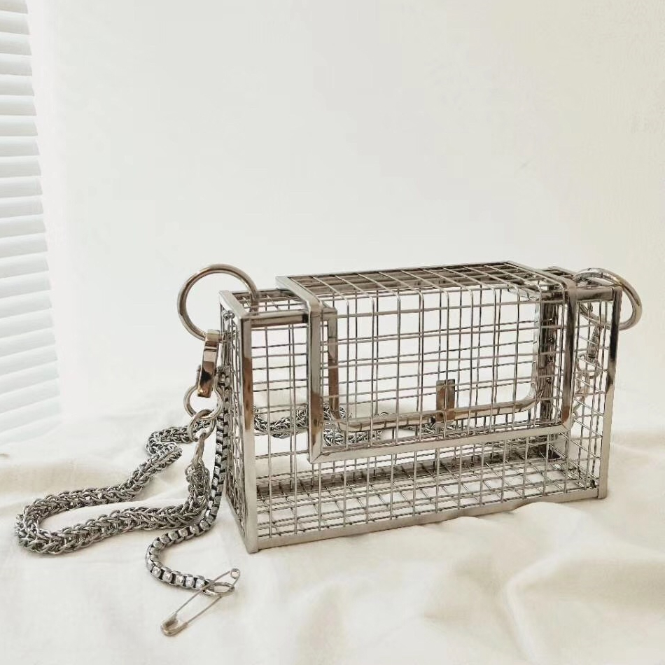 INS Hollow Out Clutch Bag Bird Cage Women Handbag Tote Metal Cage Girls Top-Handle Bags Purse Fashion Party Pouch Evening Bag C1009, Silver
INS Hollow Out Clutch Bag Bird Cage Women Handbag Tote Metal Cage Girls Top-Handle Bags Purse Fashion Party Pouch Evening Bag C1009, Silver