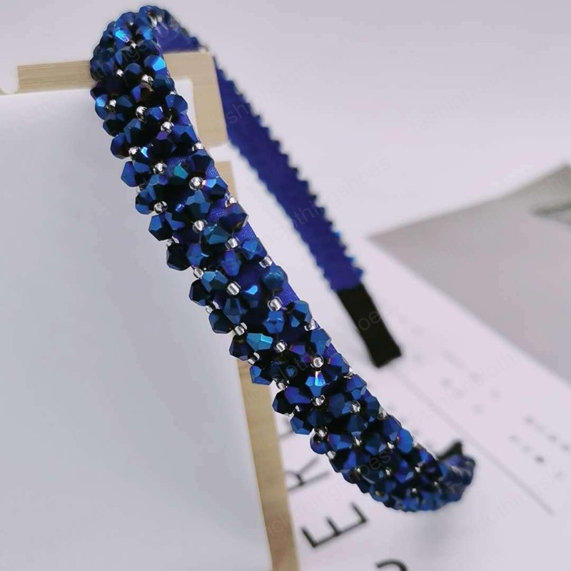 Fashion Hair Sticks Shiny Rhinestone Crystal Hair Band for Women Girl Head Hoop Fashion Hair Accessories Headwear 12 Colors