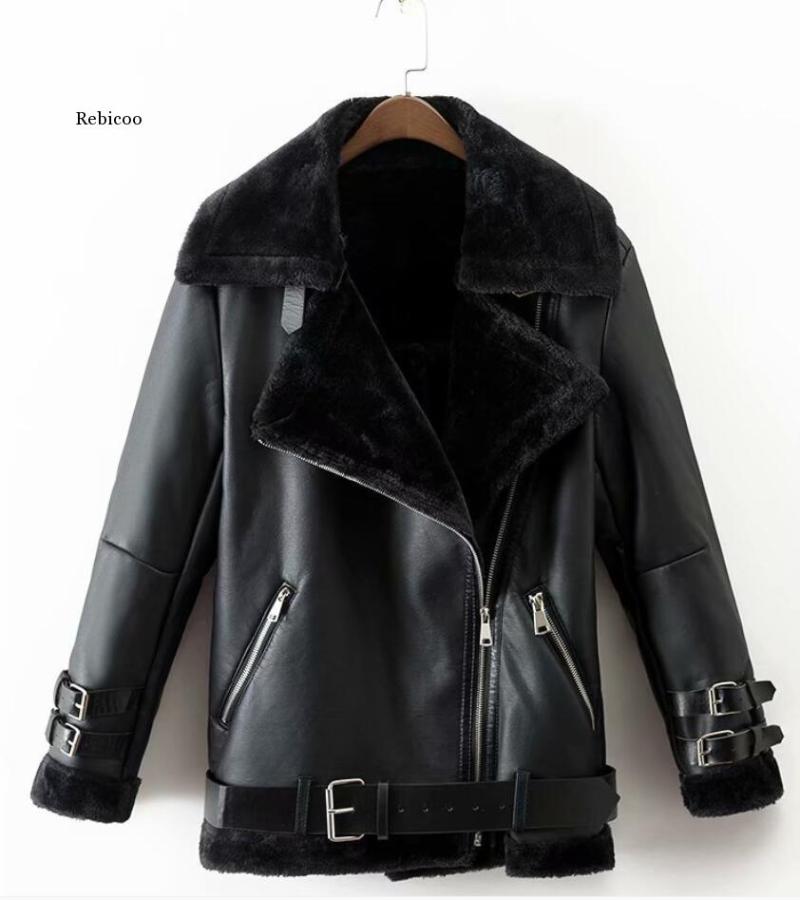 Winter Sheepskin Coats Women Thicken Faux Leather Fur Coat Female Fur Lining Leather Jacket Jacket casaco feminino, Beige
Winter Sheepskin Coats Women Thicken Faux Leather Fur Coat Female Fur Lining Leather Jacket Jacket casaco feminino, Beige