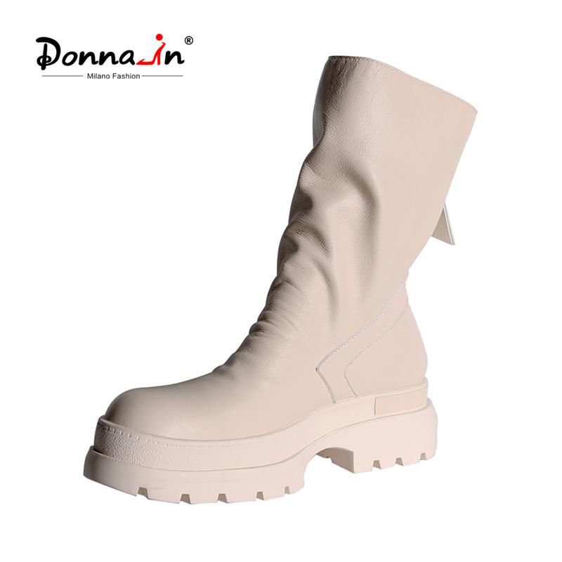 Donna-in Fashion Pleated Platform Women Mid-Calf Boots Genuine Leather Round Toe Chunky Heels Boot Wedding Shoes Women's Boots, Black pigskin
Donna-in Fashion Pleated Platform Women Mid-Calf Boots Genuine Leather Round Toe Chunky Heels Boot Wedding Shoes Women's Boots, Black pigskin
