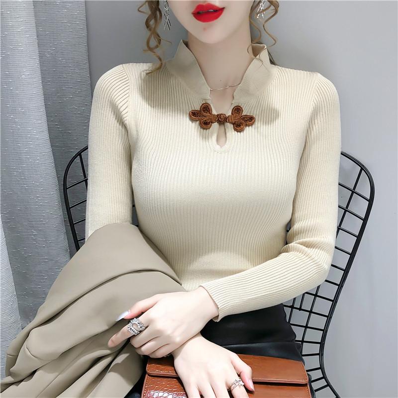 2021 New Autumn Shirt Vintage Harajuku Sweaters Shirts Female Chinese Style Turtleneck Long Sleeve Slim Pullovers Tops For Women, Brown
2021 New Autumn Shirt Vintage Harajuku Sweaters Shirts Female Chinese Style Turtleneck Long Sleeve Slim Pullovers Tops For Women, Brown