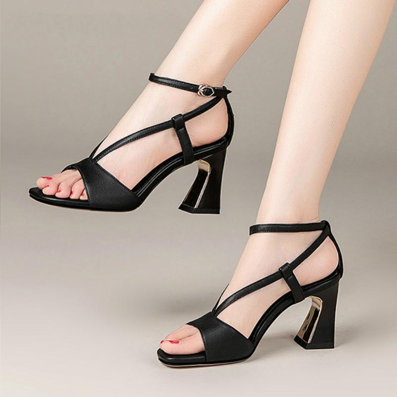 Genuine Leather High Heel Sandals Women Shoes Block High Heel Sandals Square Toe Sexy Shoes Ladies Beige Summer Sandal, Black
Genuine Leather High Heel Sandals Women Shoes Block High Heel Sandals Square Toe Sexy Shoes Ladies Beige Summer Sandal, Black