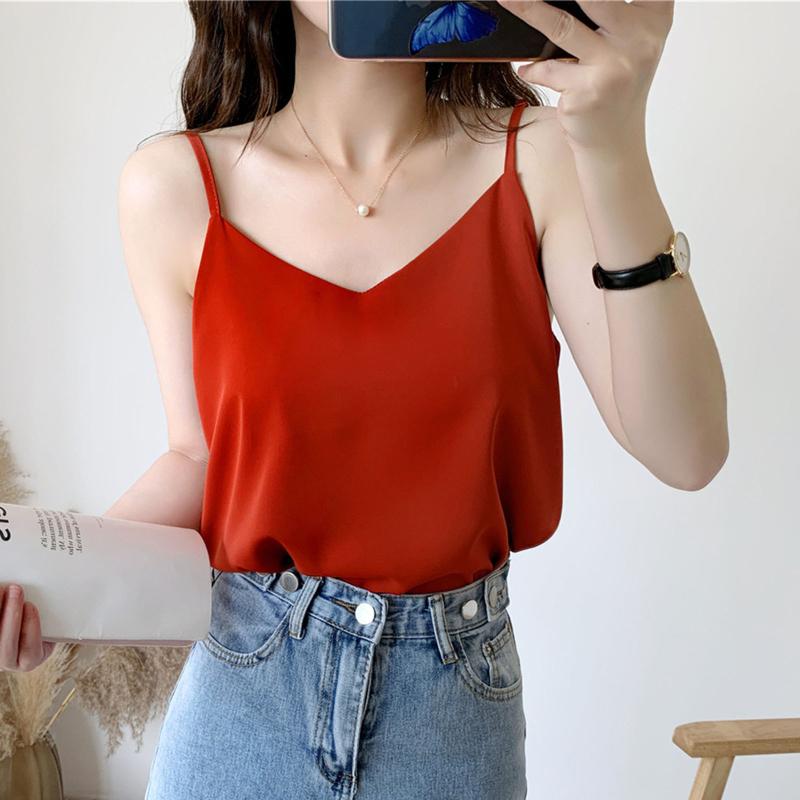 Summer Fashion Women Multi-Color Chiffon inside V-Neck Casual Sleeveless Solid Vest Loose Tanks Tops High Quality Women' Sling, Black
Summer Fashion Women Multi-Color Chiffon inside V-Neck Casual Sleeveless Solid Vest Loose Tanks Tops High Quality Women' Sling, Black