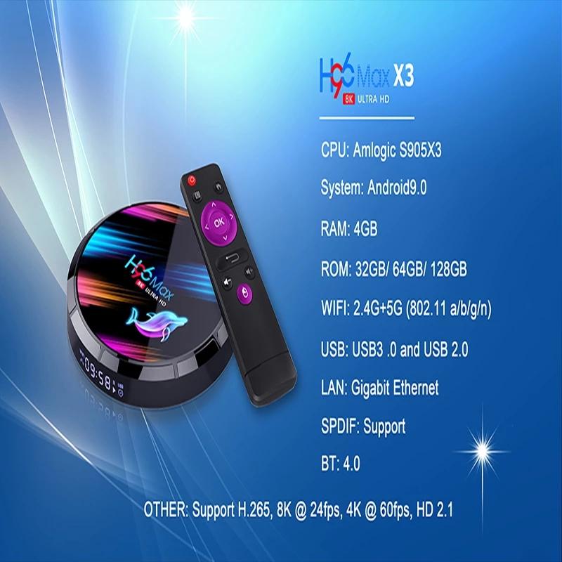 H96 MAX X3 Android TV Box Android 90 32G 64G 128G 8K 24G5G Wifi BT40 Set Top Box