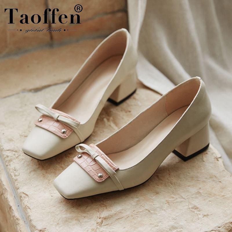 Taoffen Genuine Leather Hot Sale Pumps New Spring Shallow Shoes Women Wedding Party Bowtie Pumps Footwear Size 33-40, Black
Taoffen Genuine Leather Hot Sale Pumps New Spring Shallow Shoes Women Wedding Party Bowtie Pumps Footwear Size 33-40, Black