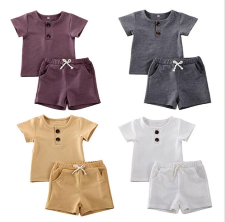 

Baby Designs Clothing Sets Infant O-Nack Shirts Solid Shorts 2pcs Sets Fashion Casual Vest Long Pants Baby Designer Kids Outfits LSK1794, Mixed colors;random delivery
