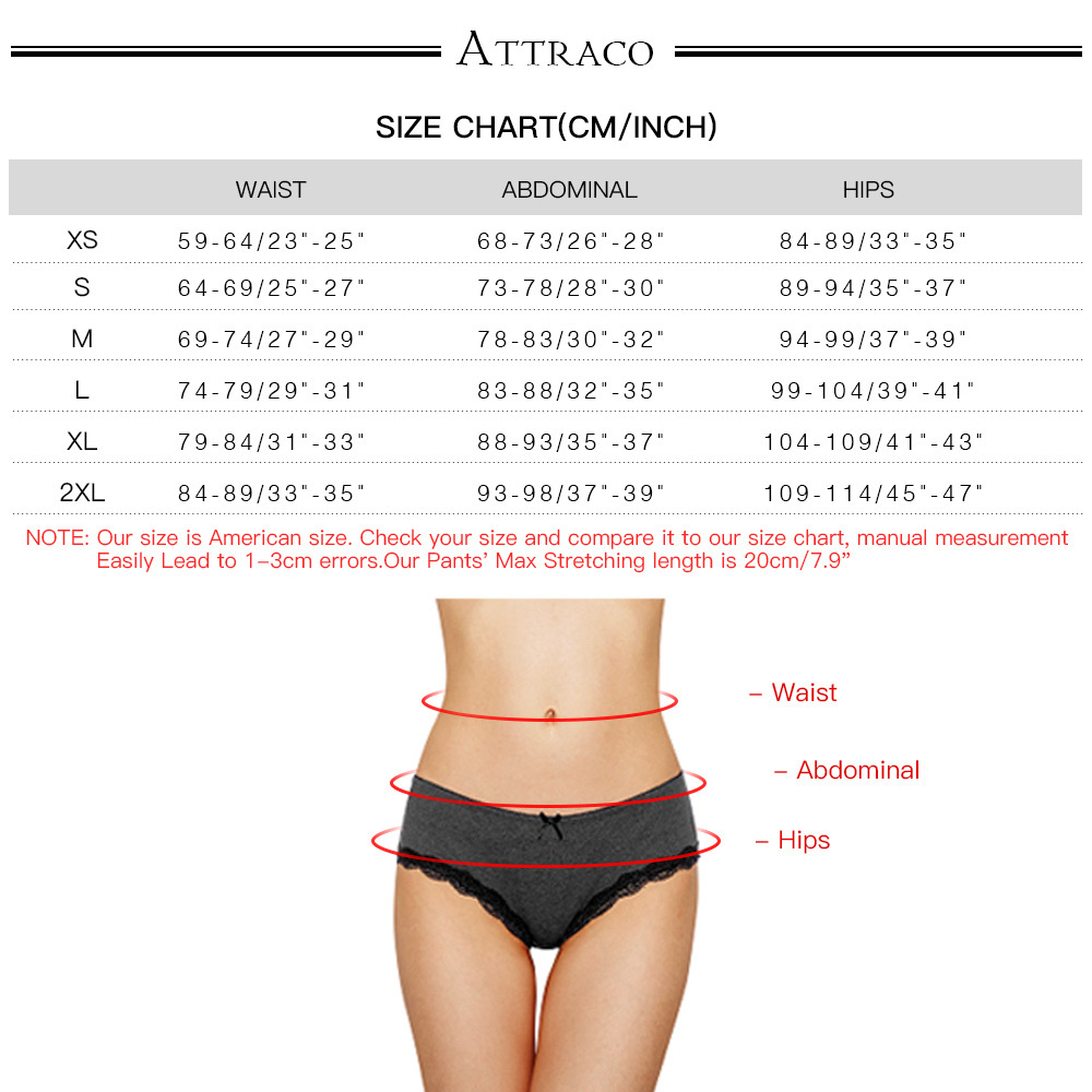 ATTRACO Women Underwear Thong Lace g String sexy Panties Tanga Briefs lingerie Nylon Bow Tie mid waist cozy 4 Pack Hot Sale 201112
