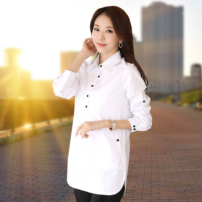 Women long sleeve blouse shirt elegant blusa feminina Cotton women fashion white shirt women plus size blouses work wear XXXL T200321