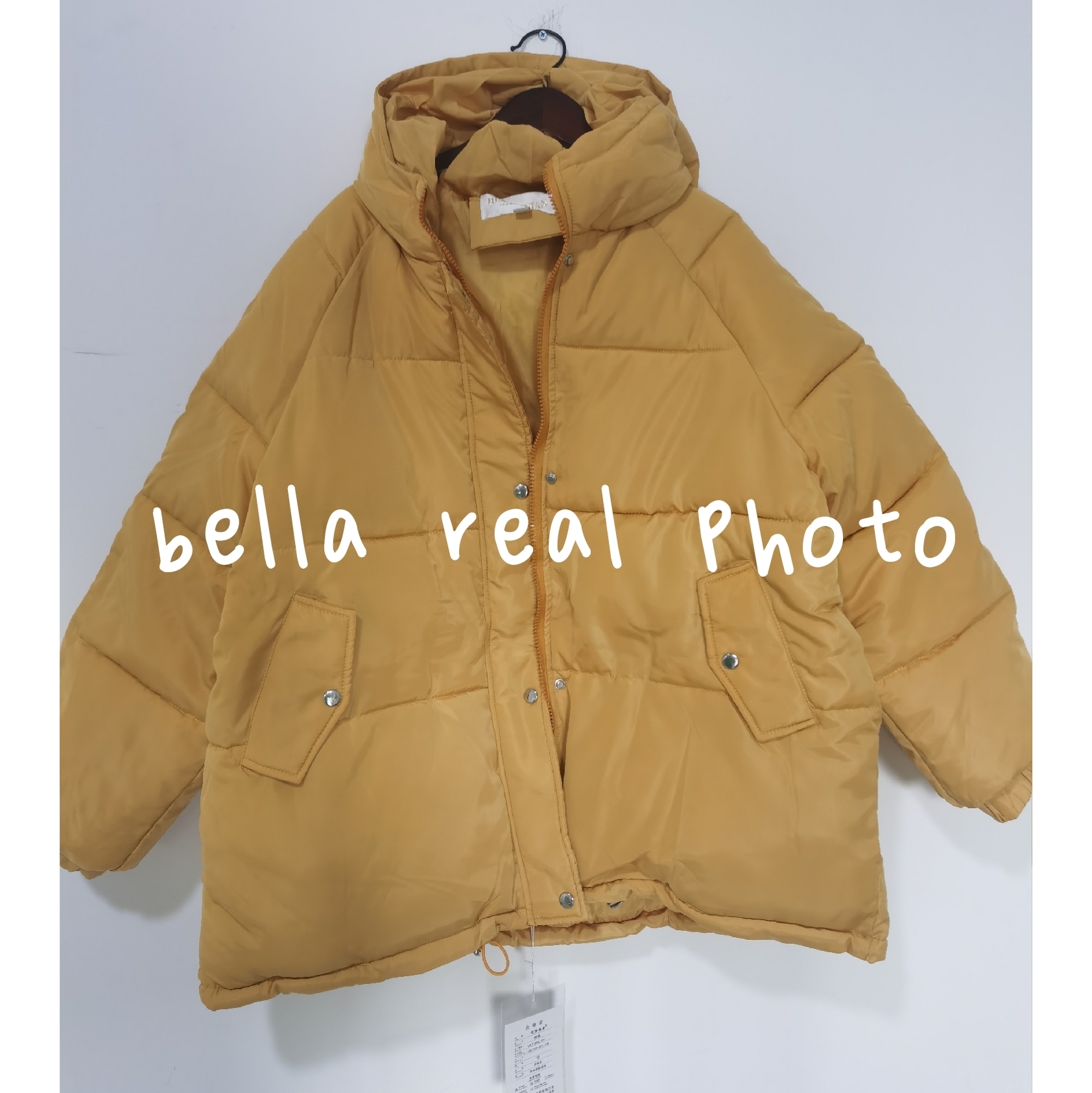 Luck A Women Fashion Winter Hooded Puffer Jacket Solid Harajuku Warm Oversize Parkas Female Korean Loose Long Sleeve Coat 201019