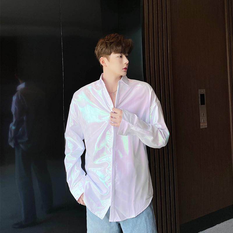 Eugen gauze double layer fabric polarized bright long sleeve shirt male nightclub stage singer performance costume, 4687
Eugen gauze double layer fabric polarized bright long sleeve shirt male nightclub stage singer performance costume, 4687