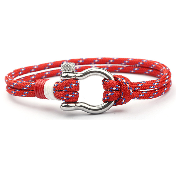 Cool Stainless Steel Buckle Charm Bracelet High Quality Handmade Colorful Paracord Bracelets