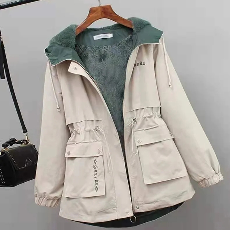 Cotton Winter Hooded Winter Jacket Women Fur Thick Coat Casual Harajuku Loose BF Loose Windbreaker