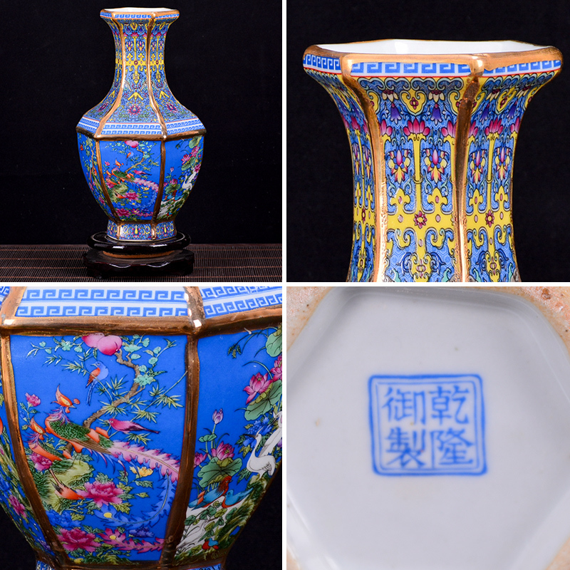 Antique Royal Chinese Porcelain Vase Decorative Flower Vase For Wedding Decoration Pot Jingdezhen Porcelain Vase Christmas Gift LJ201209