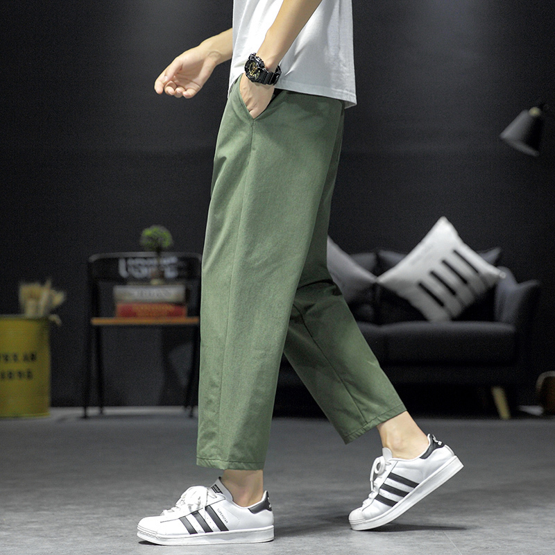 Summer Men Harem Pants Lightweight Cotton Ankle-Length Loose Mens Joggers Pants Casual Men Trousers 4XL 5XL 201109
