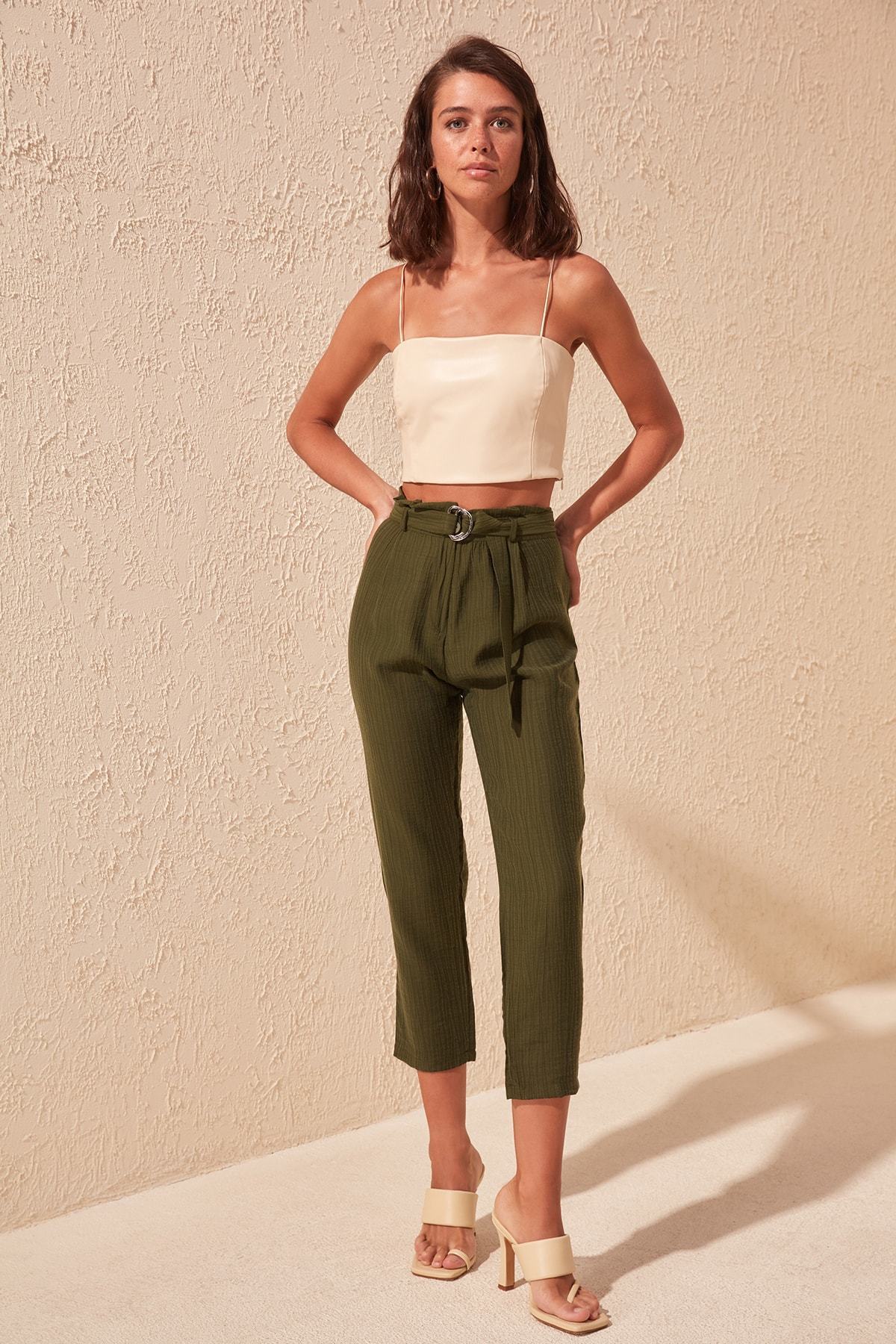 Trendyol Belt Detail Pants TWOSS20PL0182 T200617