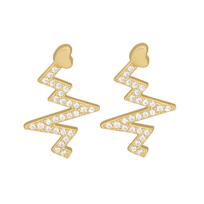 2021 Korean version of love heartbeat inlaid zircon fashion small earrings February 14 gift
2021 Korean version of love heartbeat inlaid zircon fashion small earrings February 14 gift