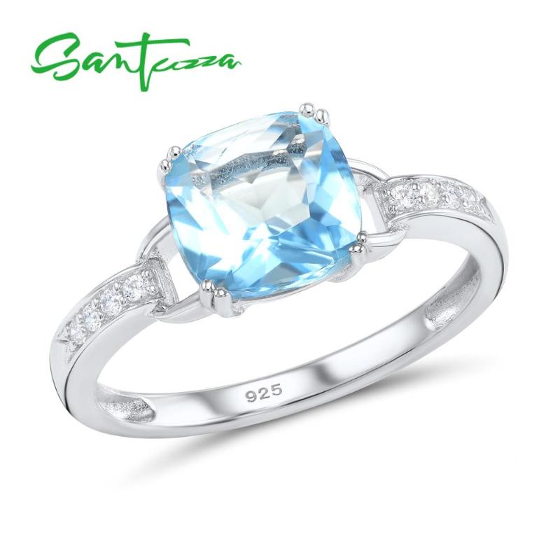SANTUZZA Silver Rings For Women 925 Sterling Silver Newest Sparkling luxury Rings Sky Blue Bague Bijoux Fashion Jewelry
SANTUZZA Silver Rings For Women 925 Sterling Silver Newest Sparkling luxury Rings Sky Blue Bague Bijoux Fashion Jewelry