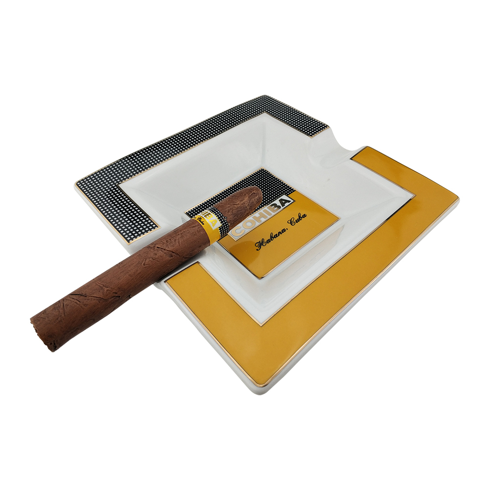 Cohiba Cigar Ashtray holder 2 cigars Portable Ceramic Home Cigarette Ash Slot Travel Ashtray for Indoor/Outdoor Use T200111
Cohiba Cigar Ashtray holder 2 cigars Portable Ceramic Home Cigarette Ash Slot Travel Ashtray for Indoor/Outdoor Use T200111