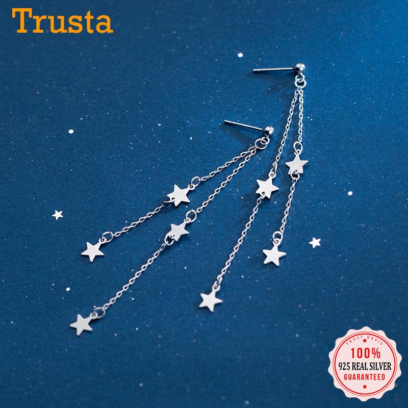 TrustDavis Real 925 Sterling Silver Fashion Sweet Tassel Chain Star Charm Stud Earrings For Women Wedding Party Jewelry DB005
TrustDavis Real 925 Sterling Silver Fashion Sweet Tassel Chain Star Charm Stud Earrings For Women Wedding Party Jewelry DB005