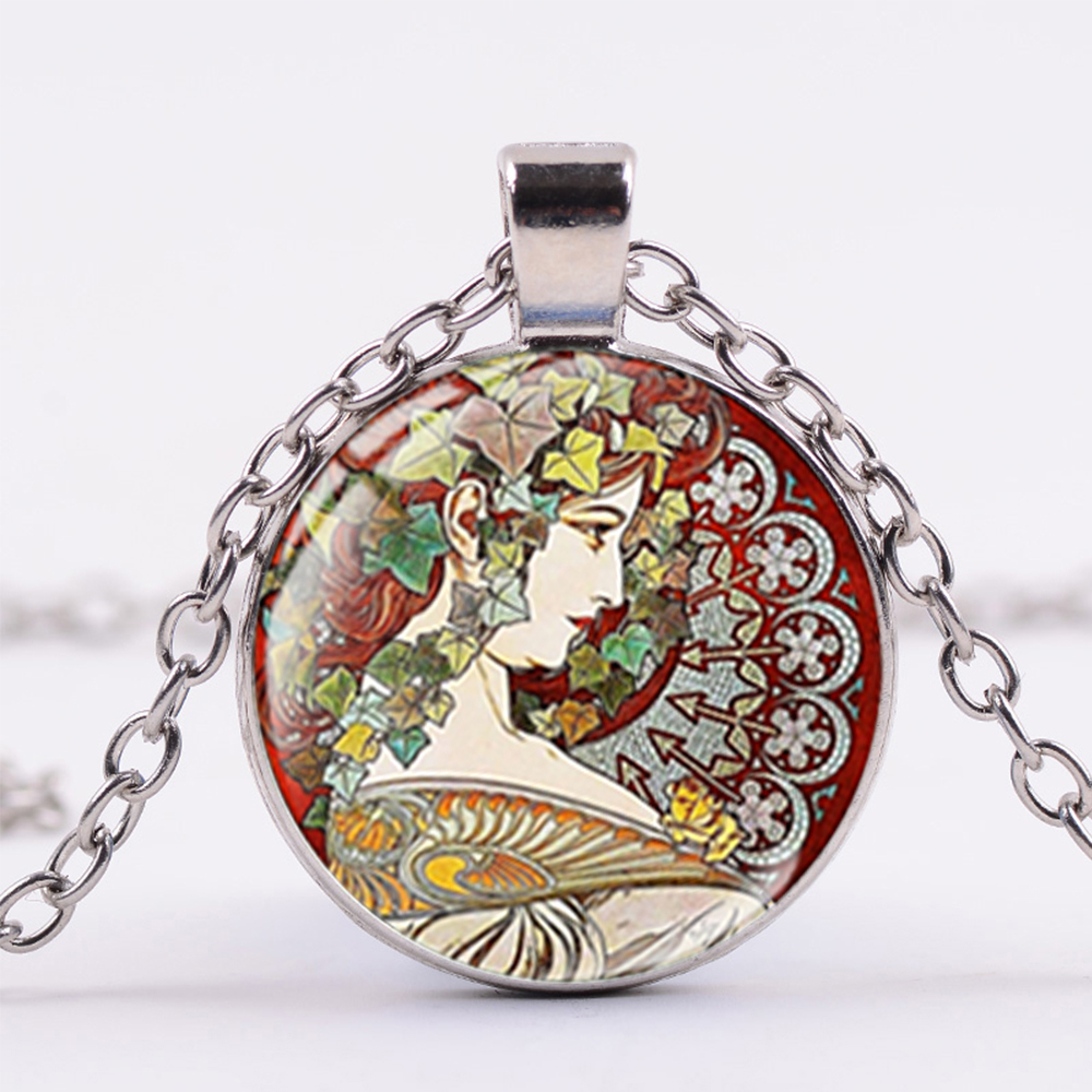 Retro Photos Alphonse Mucha Necklace Mucha Theme Handmade Round Crystal Pendant Creative Women Long Chain Necklaces Gifts
Retro Photos Alphonse Mucha Necklace Mucha Theme Handmade Round Crystal Pendant Creative Women Long Chain Necklaces Gifts