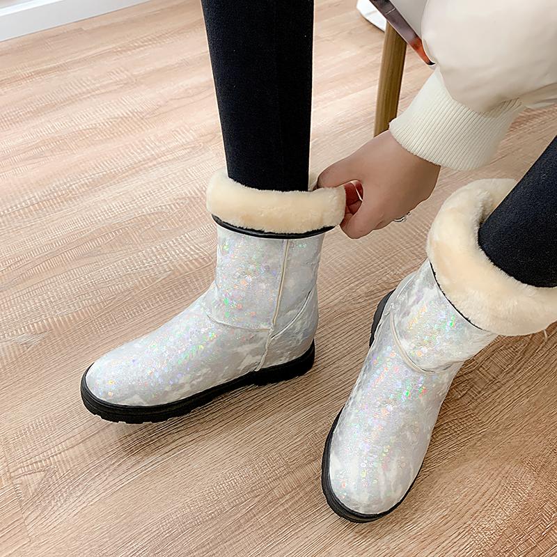 Plus size 34-43 Snow boots for women shoes woman keep warm thick fur winter boots fashion Low heels platform female, Silver
Plus size 34-43 Snow boots for women shoes woman keep warm thick fur winter boots fashion Low heels platform female, Silver