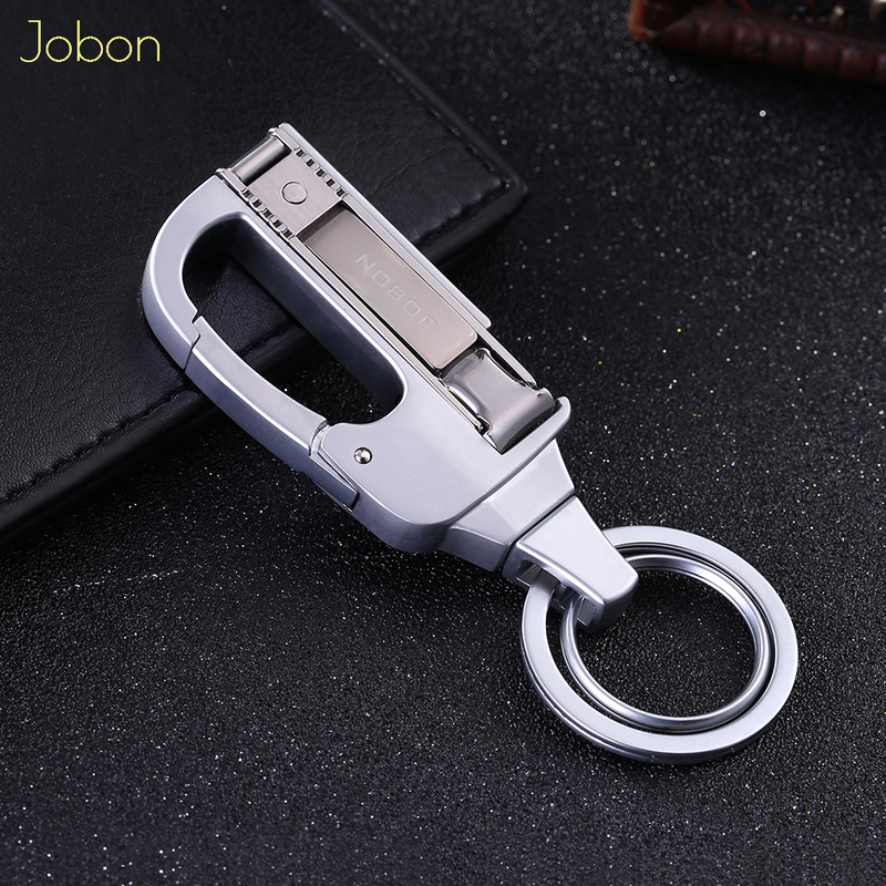 Jobon Men Key Chain Knife Multifunction Folding Clipper Car Chains Tool Metal Rings Holder High Quality Fathers Day Gift 220221