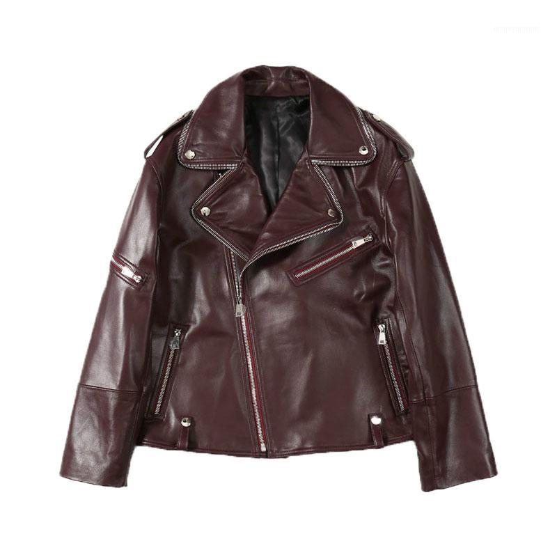 Autumn 2020 Self-cultivation Commuting Zipper Collar Sheepskin Long Sleeve Leather Jacket Wine Red Black Apricot Red1
Autumn 2020 Self-cultivation Commuting Zipper Collar Sheepskin Long Sleeve Leather Jacket Wine Red Black Apricot Red1