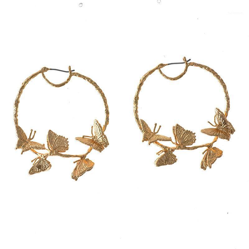 Rongho brand Vintage Metal Butterfly Hoop earrings for women Punk jewelry Gold circle earring hiphop insect earrings1
Rongho brand Vintage Metal Butterfly Hoop earrings for women Punk jewelry Gold circle earring hiphop insect earrings1
