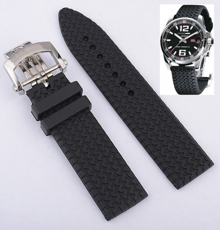 23mm rubber watchband for chopar watch strap with stainless steel butterfly buckle waterproof bracelet, Black;brown
23mm rubber watchband for chopar watch strap with stainless steel butterfly buckle waterproof bracelet, Black;brown