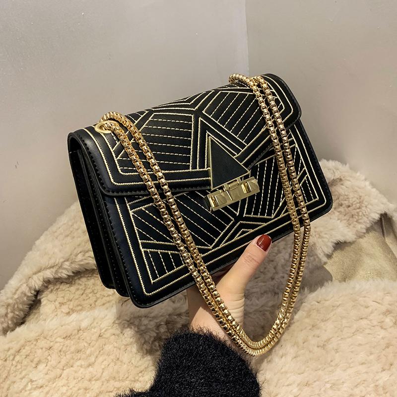 Embroidery Thread Small PU Leather Crossbody Bags for Women 2021 Winter Luxury High Quality Shoulder Handbags Chain Hand Bag, Black
Embroidery Thread Small PU Leather Crossbody Bags for Women 2021 Winter Luxury High Quality Shoulder Handbags Chain Hand Bag, Black