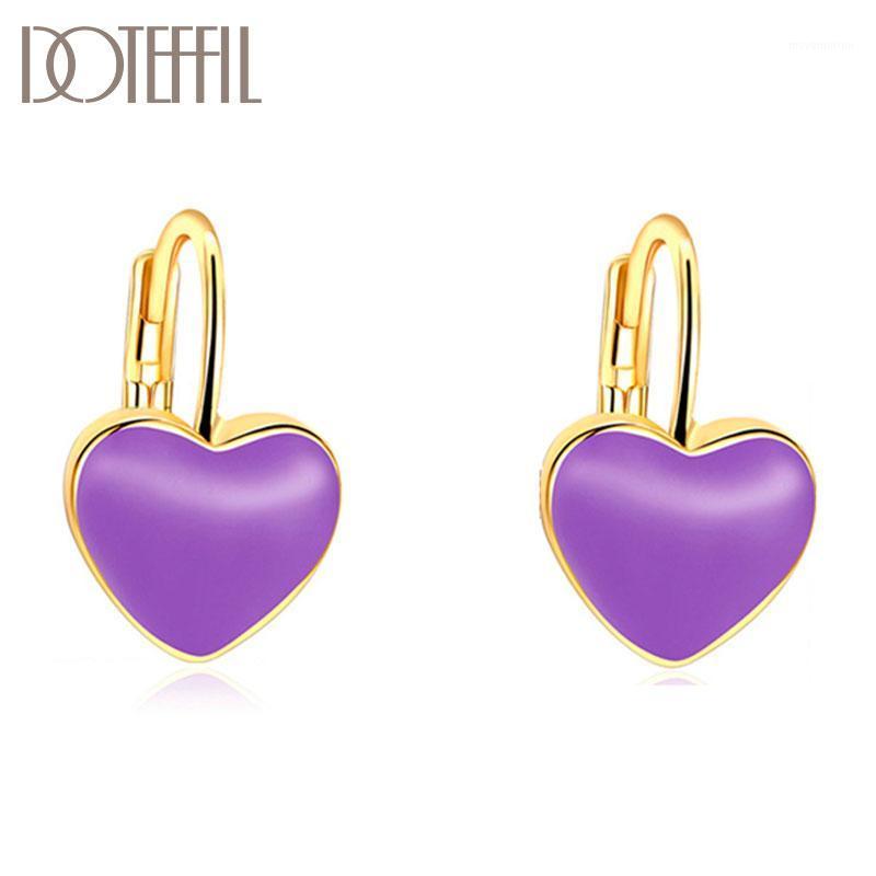 DOTEFFIL 925 Sterling Silver 18K Gold Red/Purple Heart Earrings For Women Jewelry Fashion Romantic Jewelry Wedding Party Gift1
DOTEFFIL 925 Sterling Silver 18K Gold Red/Purple Heart Earrings For Women Jewelry Fashion Romantic Jewelry Wedding Party Gift1