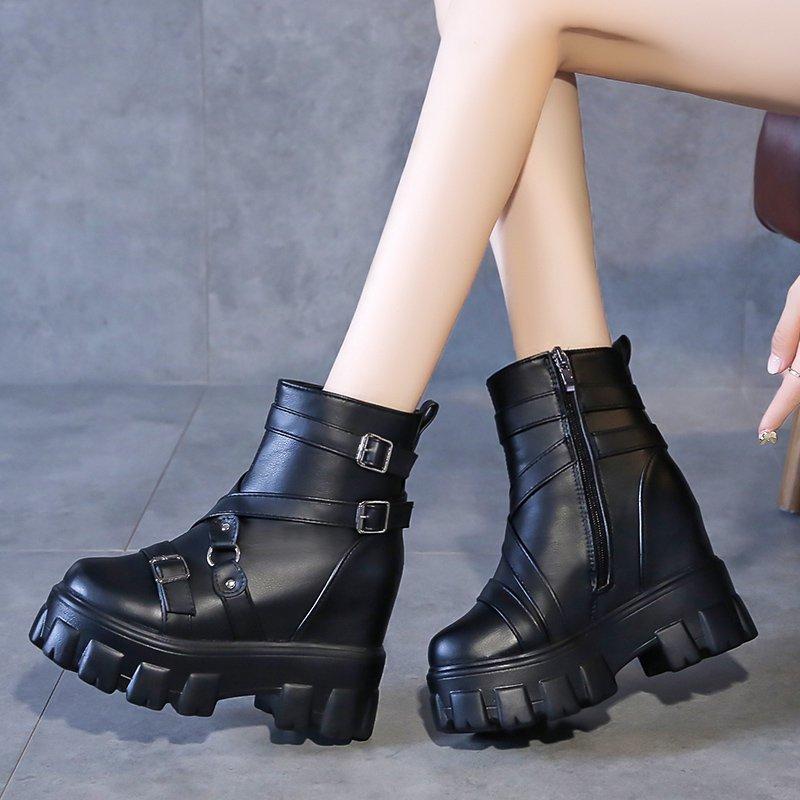 Fashion Black White Ankle Boots For Women Thick Heels Spring Autumn Platform Shoes High Heels Punk Zipper Ladies Boots
Fashion Black White Ankle Boots For Women Thick Heels Spring Autumn Platform Shoes High Heels Punk Zipper Ladies Boots