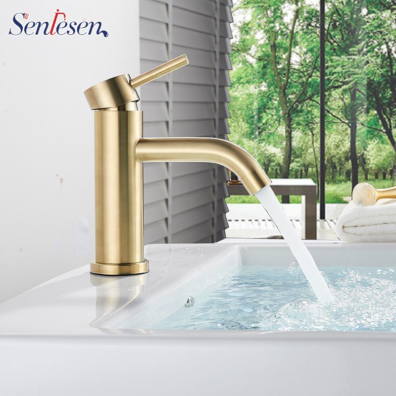 SENLESEN Brushed Golden Basin Faucet Bathroom Tap Deck Mounted Single Handle Mixer Hot And Cold Water Bath Mixer Tap 
SENLESEN Brushed Golden Basin Faucet Bathroom Tap Deck Mounted Single Handle Mixer Hot And Cold Water Bath Mixer Tap