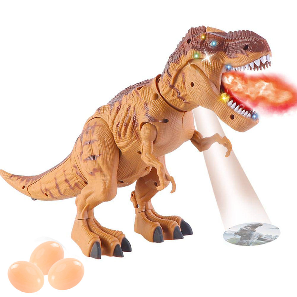 Electronic Spray Laying Eggs Walking Dinosaur Projection Spray Action Dinosaur Toy Children Birthday Gift LJ201105
