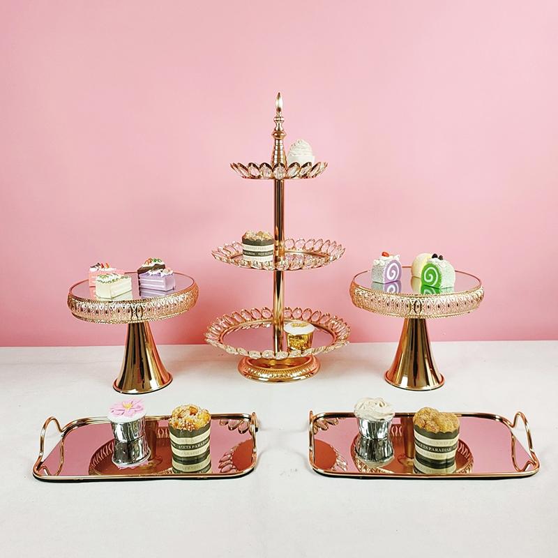 Other Bakeware 5pcs Mirror Crystal Beads Cake Stand Set Gold Plated Surface Dessert Wedding Party Table Decoration
Other Bakeware 5pcs Mirror Crystal Beads Cake Stand Set Gold Plated Surface Dessert Wedding Party Table Decoration