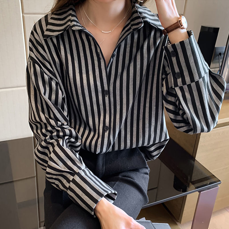 2021 Women's Striped Spring New All-match Shirts Popular Long Sleeves Loose Student Basic Stylish Korean Style Simple O5CM, Multi
2021 Women's Striped Spring New All-match Shirts Popular Long Sleeves Loose Student Basic Stylish Korean Style Simple O5CM, Multi