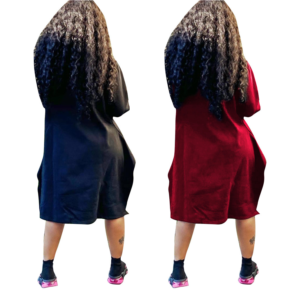 Hoodies Spot 2021 European and American spring autumn long-sleeved women's solid color plus velvet sweater jacket