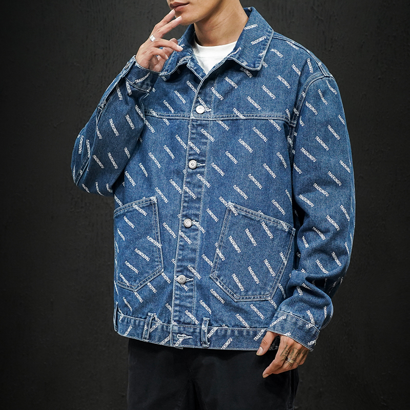 Autumn Male Teenage Cotton Clothes Long Sleeve Lapel Denim Pilot Personality Jacket Tendency 0u58, Blue
Autumn Male Teenage Cotton Clothes Long Sleeve Lapel Denim Pilot Personality Jacket Tendency 0u58, Blue