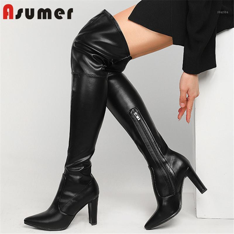 Asumer Newest High Heels Ladies Over The Knee Boots Solid Color Zip Autumn Winter Sexy European Style Thigh High Boots Woman1, Red flock
Asumer Newest High Heels Ladies Over The Knee Boots Solid Color Zip Autumn Winter Sexy European Style Thigh High Boots Woman1, Red flock