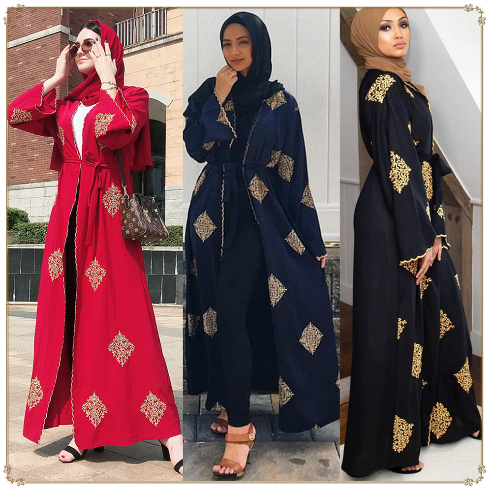 Muslim Hijab Dress Women Kimono Lace-up Kaftan Abayas Islamic Clothing Caftan Musulman Marocain Long Robe, Black;gray
Muslim Hijab Dress Women Kimono Lace-up Kaftan Abayas Islamic Clothing Caftan Musulman Marocain Long Robe, Black;gray