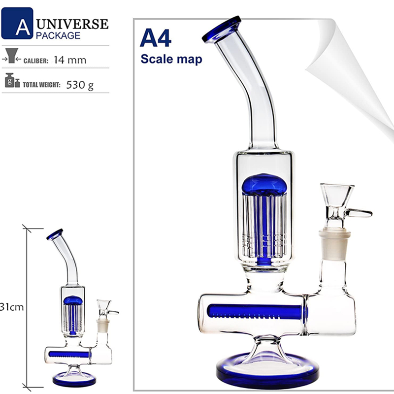 12.2 inch Solid base heady glass bongs with arm tree perc Inline Perc Flared mouthpieces oil dab rigs glass water pipes
12.2 inch Solid base heady glass bongs with arm tree perc Inline Perc Flared mouthpieces oil dab rigs glass water pipes