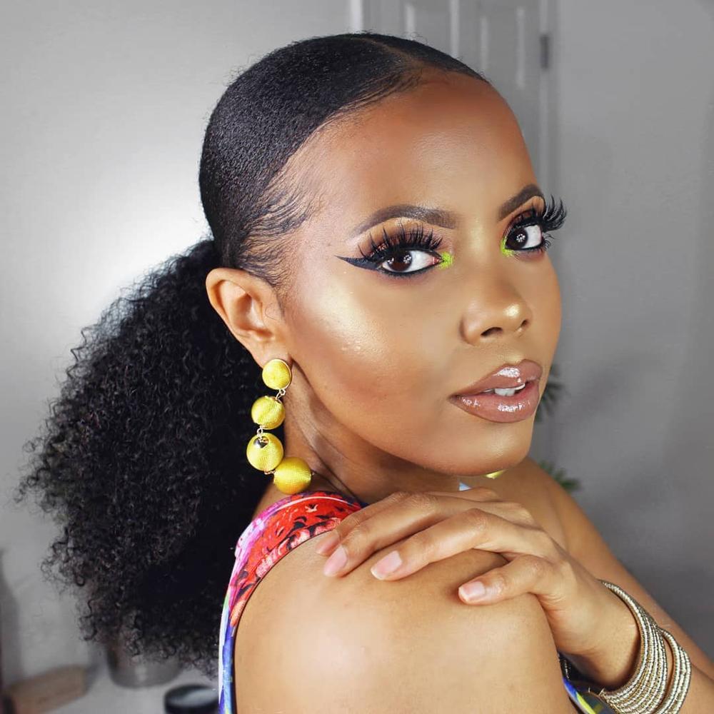 Brazilian Kinky Curly Hair 4B 4C Ponytail Clip In Human Hair Extensions Remy Hair 10-26" Free Shipping Natural Color