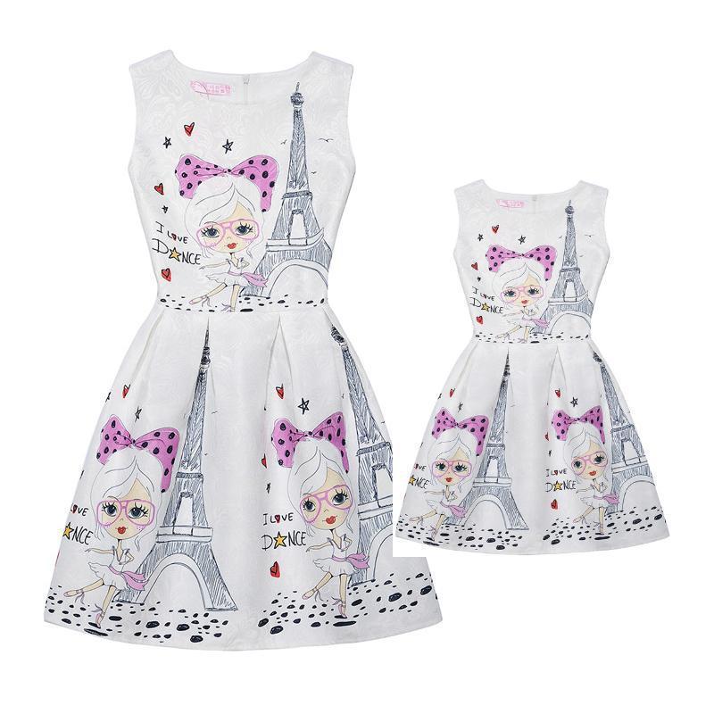 Summer Family Matching Outfits Mother Daughter Dresses Print Mae e Filha Vestido 201128