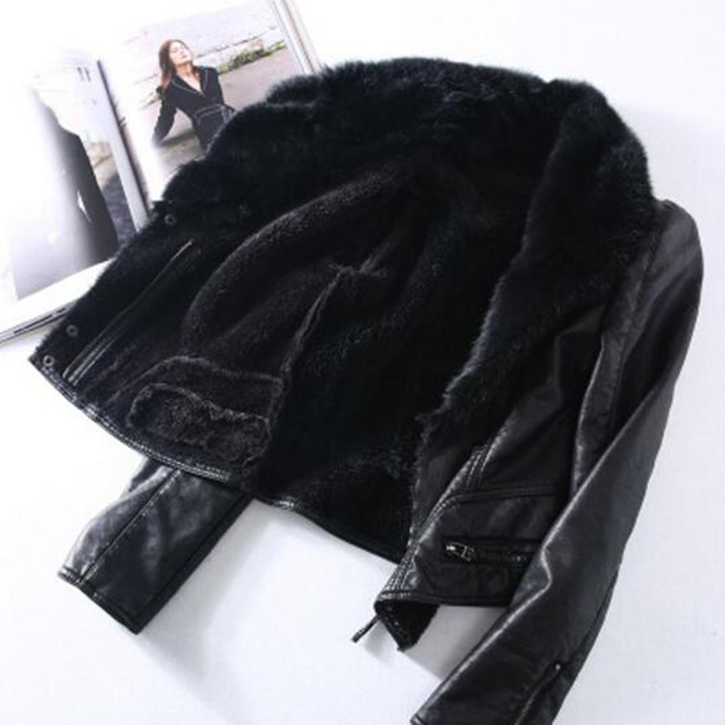 SEDUTMO Plus Size 3XL Faux Leather Jacket Women Punk Fur Coat Black Biker Jacket Motorcycle Outerwear ED056 201226