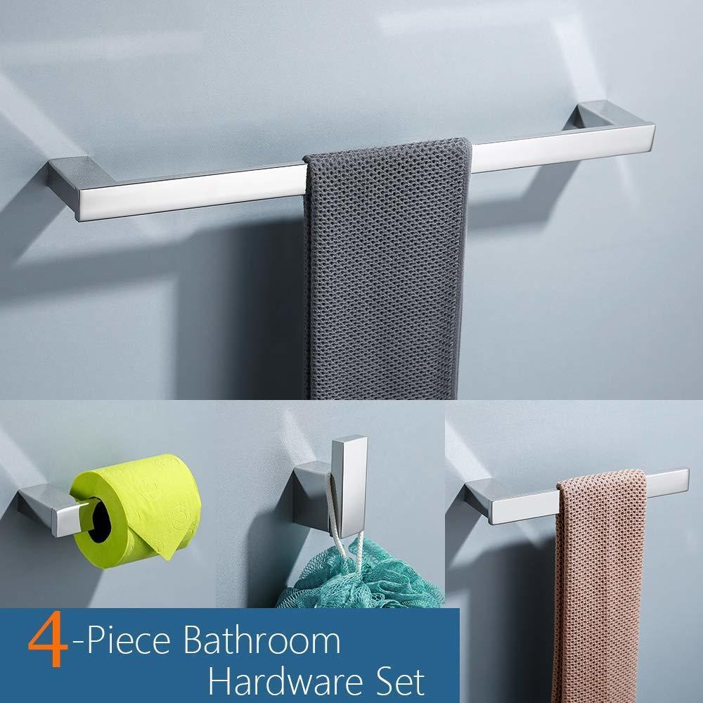 4-Piece Bathroom Accessory Set Stainless Steel Toilet Paper Holder Towel Bar Robe Hook Towel Holder Wall Mount, Polished Finish LJ201211
4-Piece Bathroom Accessory Set Stainless Steel Toilet Paper Holder Towel Bar Robe Hook Towel Holder Wall Mount, Polished Finish LJ201211