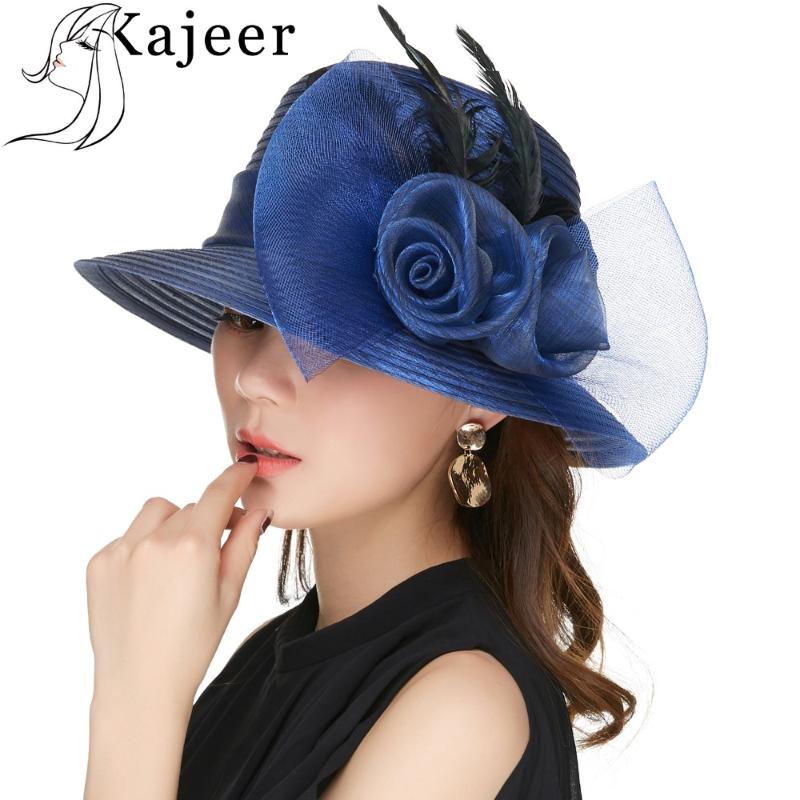 Kajeer Blue Color Yarn Hats For Women Big Bow Feather Flower Summer Sun Protect Hat Elegant Fedoras Wedding Sea Beach, Khaki
Kajeer Blue Color Yarn Hats For Women Big Bow Feather Flower Summer Sun Protect Hat Elegant Fedoras Wedding Sea Beach, Khaki